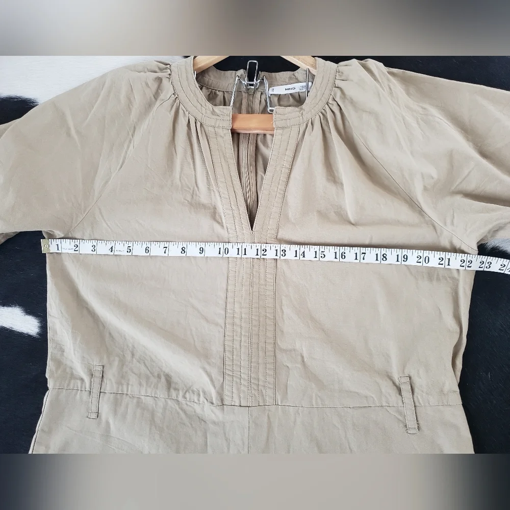 MNG mango khaki safari romper jumpsuit sz L - Picture 8 of 12
